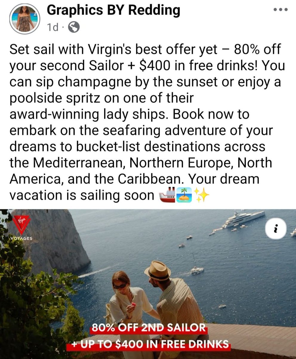 #ForFreeBooking #InboxMe
 #ReddingGraphicsAndTravel #Dream #Live #traveltheworld🌍✈️🚗🏨🏖🛳 #fypシ #viral #International #Tours #Cruise #Flights #bookNowTravelLater #adventure #AmazingPlaces #TravelAgent #TravelAdivisor

facebook.com/share/p/1AbVSv…