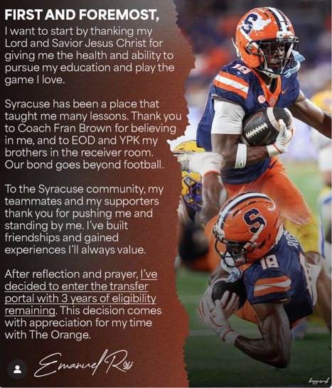 nickaquino0629's tweet photo. Wishing Emmanuel Ross  nothing but the utmost success!   When healthy he has tremendous talents and a very bright future!  #alwaysorange https://t.co/wNxz1DPFa9