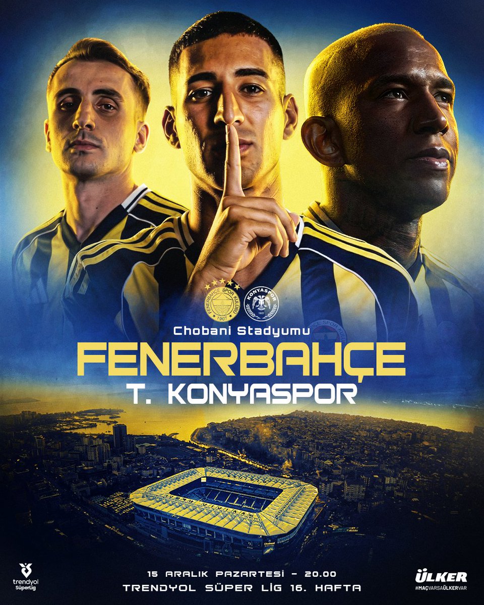 🏆 Trendyol Super League 

🆚 T. Konyaspor 
🗓 Tomorrow
🇹🇷 20.00 
🇪🇺 18.00 
🏟️ <a href="/chobanistadyum/">Chobani Stadyumu</a> 
📲 #FBvKON