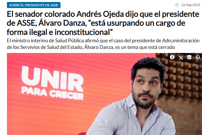 copel13's tweet image. ¿Quién fue el 1° en pedir renuncia de Danza por violar la Constitución y ser un "usrpador? Ojeda. Danza dejó todos los cargos para seguir en ASSE sin dar más pasto a las fieras. Ojeda sigue facturando doble y se agarra de una biblioteca que le interpretó a favor la Constitución.…