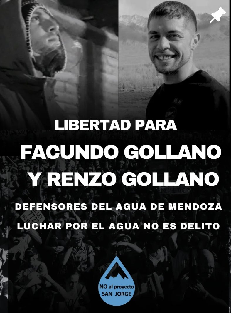revistacitrica's tweet image. Tres meses después Facundo está otra vez detenido por defender el agua en Mendoza. Junto a su hermano Renzo son los únicos dos detenidos de la represión de la noche del 11 de diciembre que aún no recuperaron su libertad. A Facundo sus amigos lo definen como pacifista y cristiano.