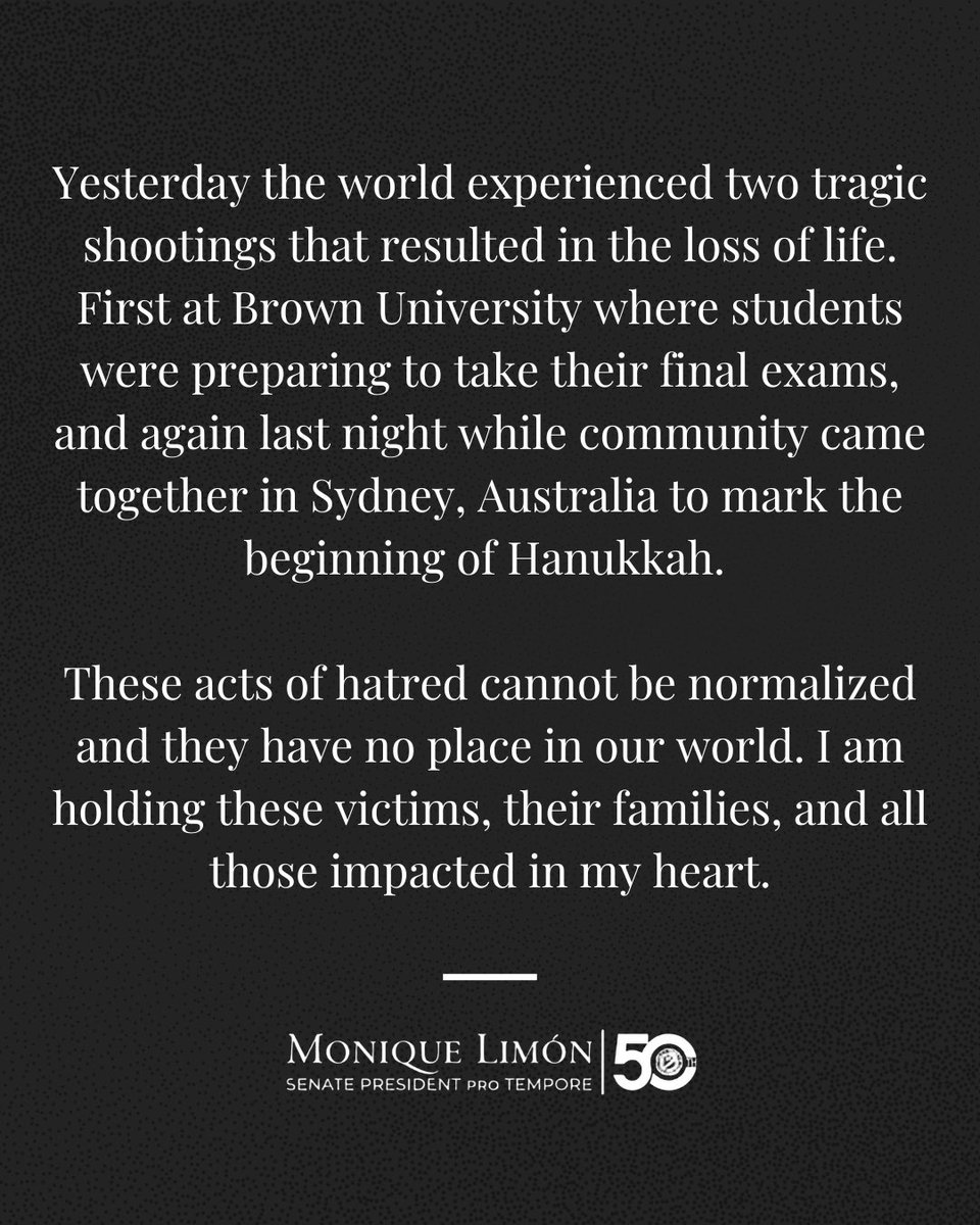 These acts of hatred cannot be normalized and they have no place in our world. I am holding these victims, their families, and all those impacted in my heart.