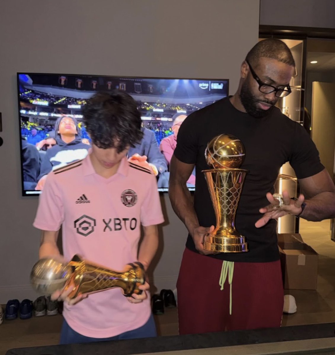 SlatDontMiss's tweet image. Ray dropped some new pics on his IG ft Jaylen Brown 😮‍💨🔥