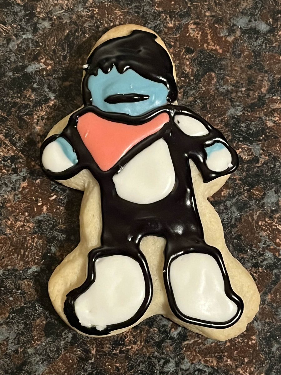 phaaaaazeray's tweet image. i made a christmas cookie of kris deltarune and i cant stop laughing