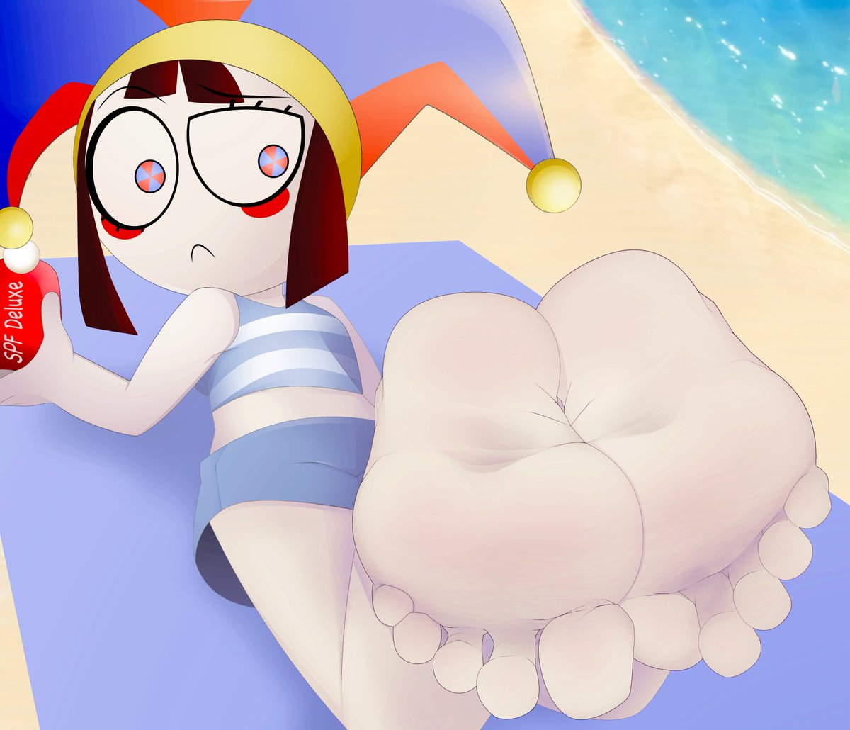 Tue2R's tweet image. Pomni beach soles~