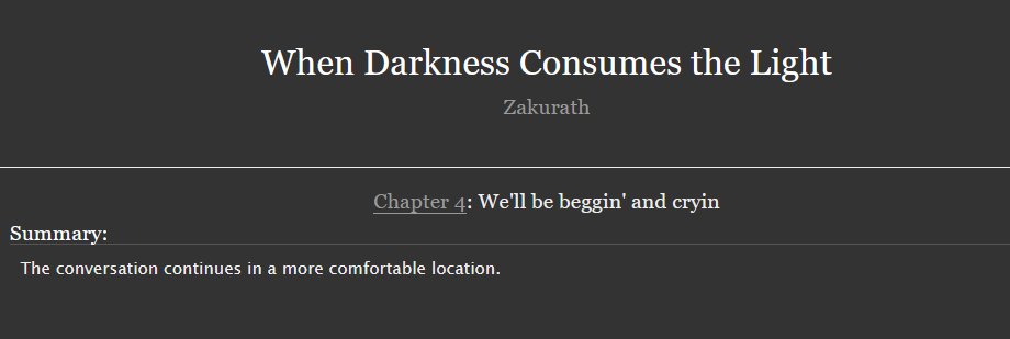 Chapter 4 of When Darkness Consumes the Light is up! 

archiveofourown.org/works/73376781…
#werewolfmira #Polytrix