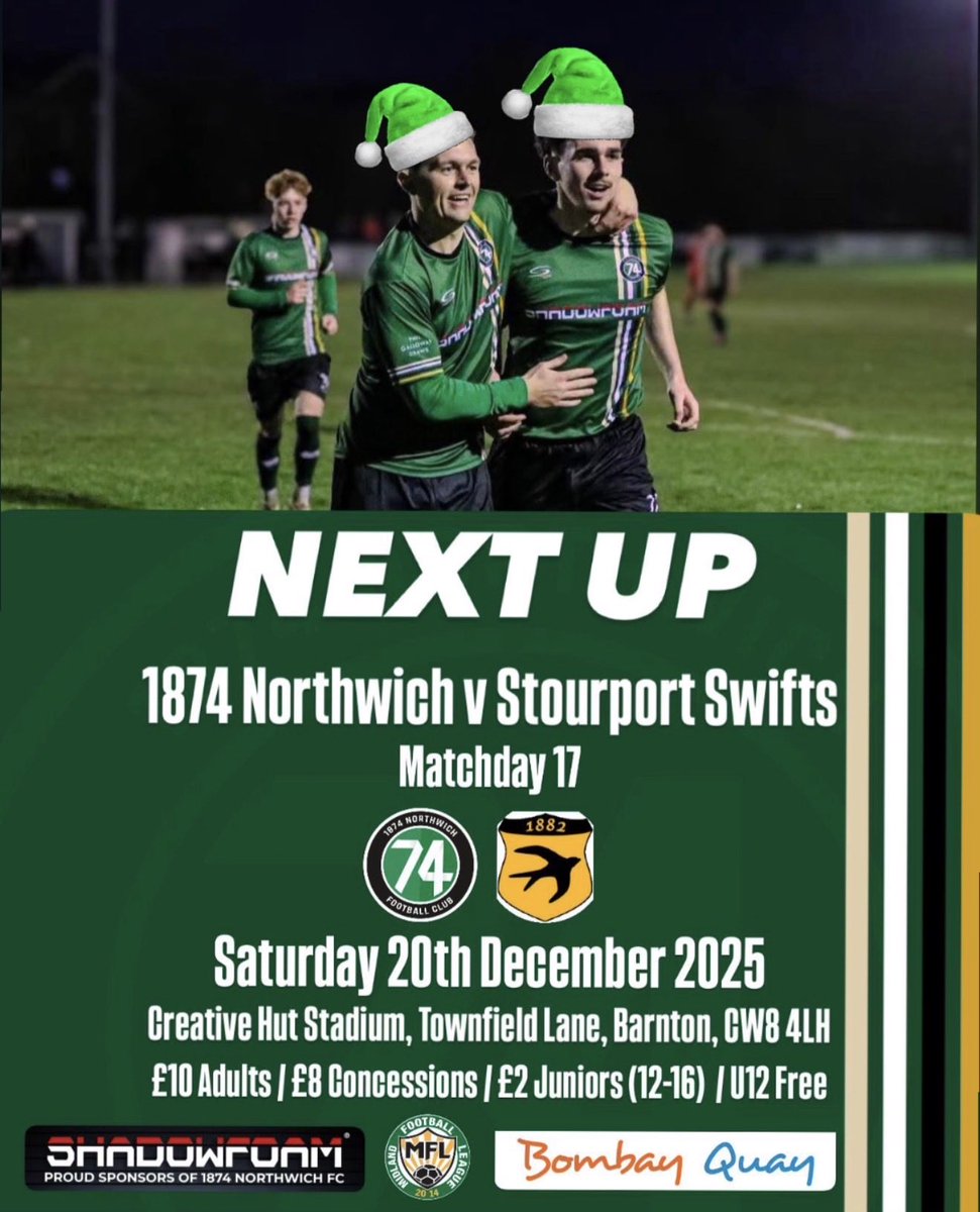 The start of the festive action 👊🎄

Do your bit this week - spread the word, bring a mate, family, colleague or whoever and let’s spread the word of ‘74 and our last home fixture of 2025 💚
