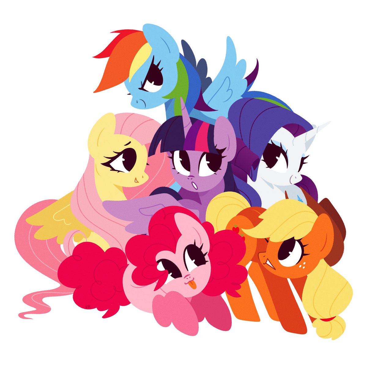 aferalsunflower's tweet image. mane 6 (redraw) ✨
