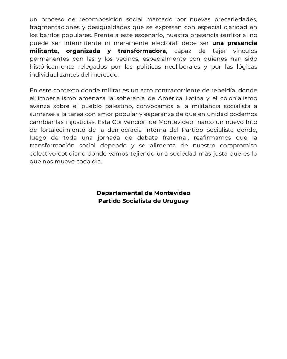 psmontevideo's tweet photo. 👉🏼 Declaración final de la XVIII Convención Ordinaria de Montevideo https://t.co/DfWgLMxg1B