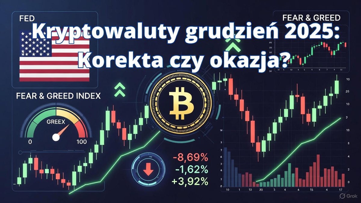 CryptominingP's tweet image. Kryptowaluty w grudniu 2025: Korekta czy okazja inwestycyjna? 🚀📉

Po rekordowych szczytach Bitcoin oscyluje wokół 90-92 tys. USD, rynek w fazie korekty, a Fear &amp;amp; Greed Index wskazuje na strach. 👇
cryptomining.com.pl/kryptowaluty-w…

#Kryptowaluty #Bitcoin #Ethereum #Grudzień2025