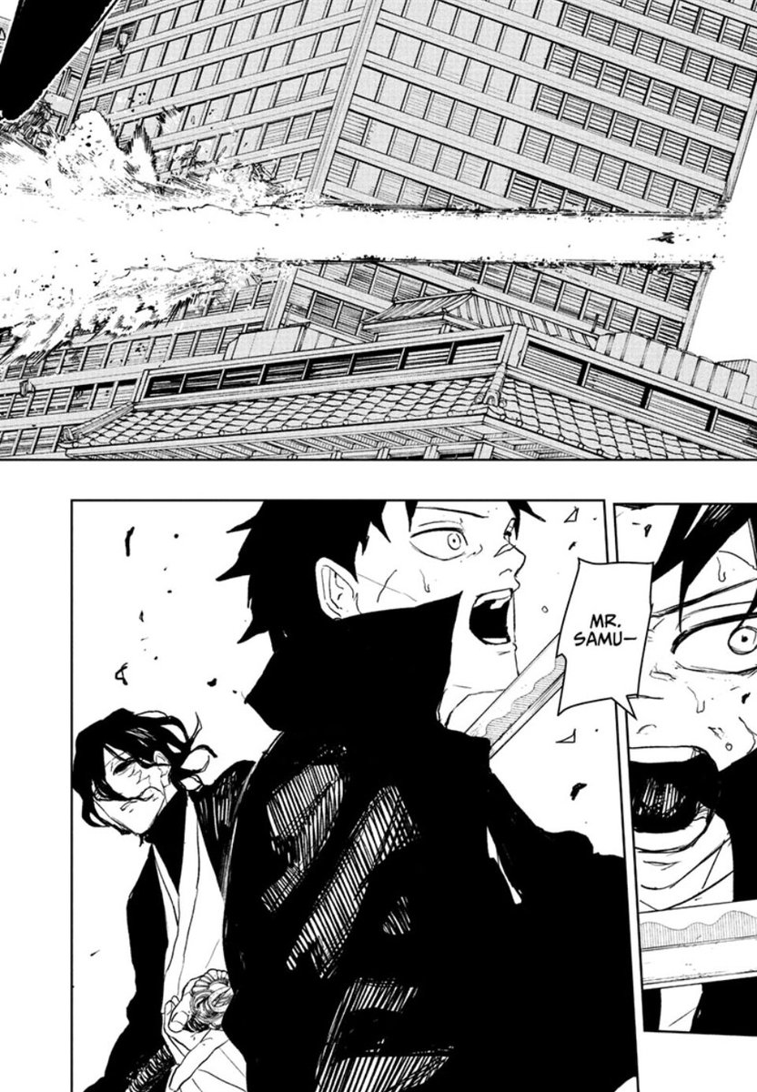thechillmethod's tweet photo. Genuinely curious as to if this series has actually taken Samura out, or if a later chapter will reveal his ability was still in play. Also, i get the feeling that Kagurabachi is going to maintain a current trend of keeping these shonen action series at a shorter length. https://t.co/hx0CvBm2E3