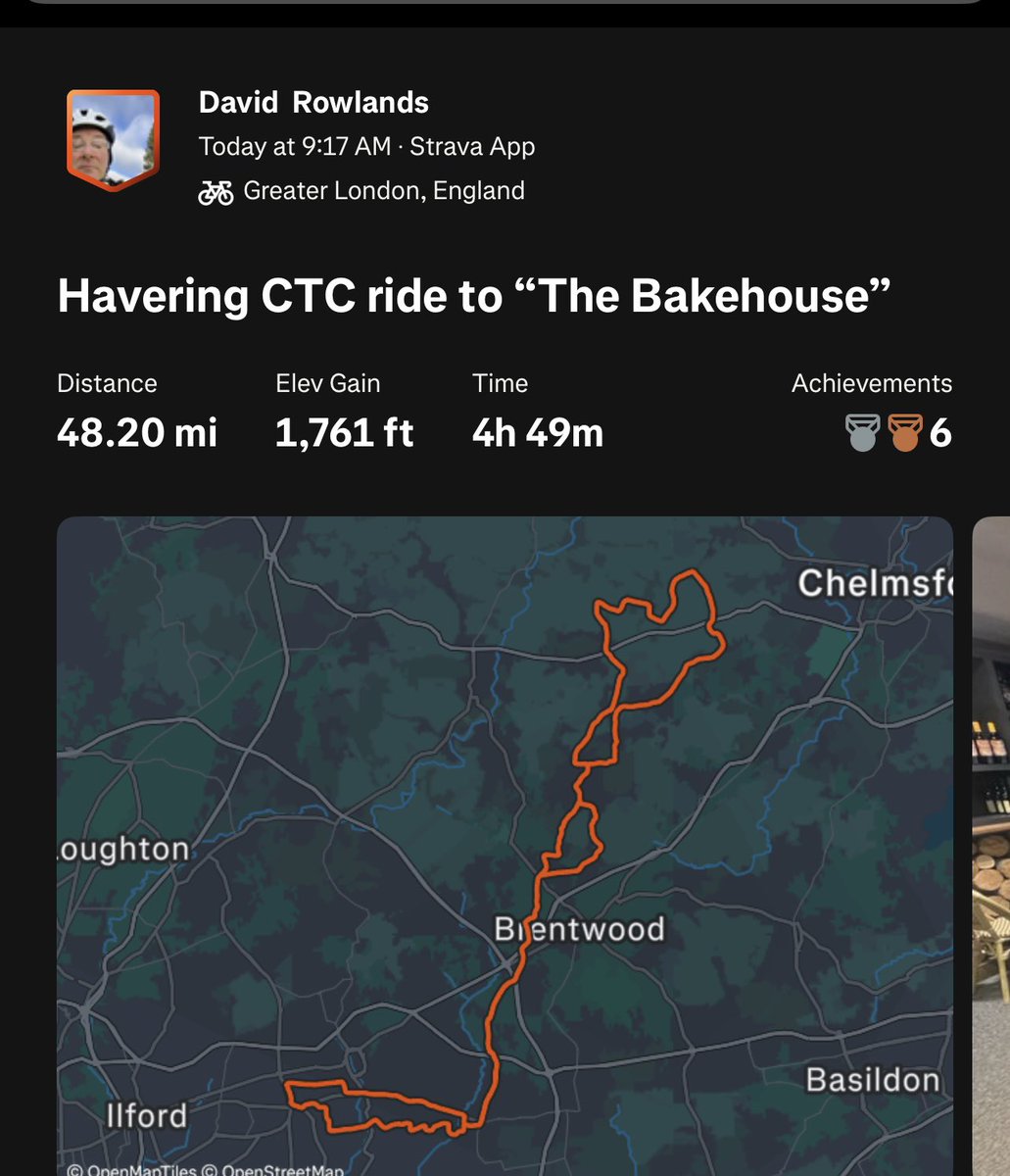 HaveringCycling's tweet image. Eight Havering CTC riders out earlier. Sunny ride to Cooksmill Green. Lunch in the busy Bakehouse. Home into a headwind. Next Sunday- Thameside Nature Park, Mucking.