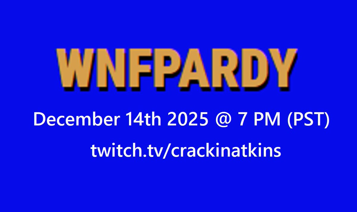 TONIGHT @ Approximately 7 PM (PST) we host WNFPARDY!

A Trivia Game Celebration of the BBTAG Community that's given us 5 Years of moments, memories, &amp; misery in our Favorite Online Tournament Series.

See how <a href="/Red_E30/">E30</a> <a href="/mastrcheap/">#PLAYBBTAG | Mastrcheap</a> &amp; <a href="/Lonlily2/">HCH | Lonlily</a> perform over @ twitch.tv/crackinatkins