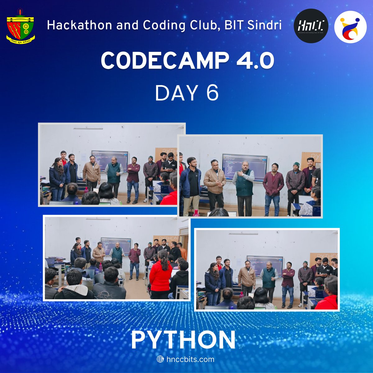 hnccbits's tweet image. Day 6 of CodeCamp 4.0 felt calm, focused, and confident. Participants brought together everything they learned—sharper thinking, clearer approaches, stronger mindset.
A meaningful pause before the final step. The journey continues. ✨

#HnCC #CodeCamp #BITSindri #LearnBuildGrow