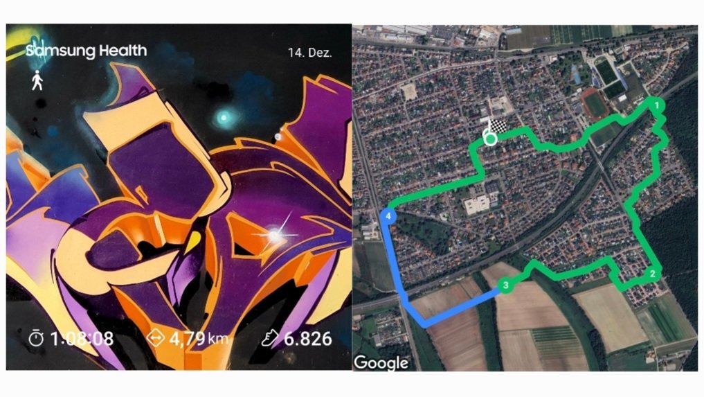 JurgenSpiess's tweet image. #unterwegs
Das "Sonneneck" hat sich heute vom Namen her nicht mit Rum bekleckert. Dann nichts wie raus auf den Fußweg und über die "Hunderunde" nach Hause.

Zuvor aber noch schnell an der Überführung der B47 über die #Riedbahn eine Komplettierung meiner "erlaufenen" Graffitis 🖖