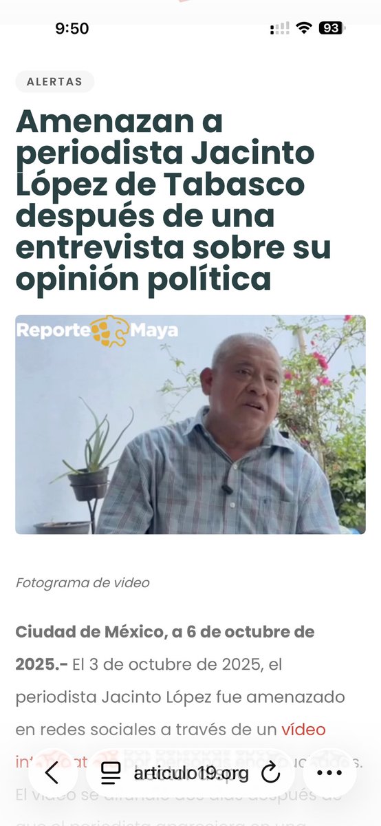 PRoganto's tweet photo. El problema de @article19mxca es que un día defiende periodistas y medios serios como @e_consulta y al otro, saca el pecho por extorsionadores como Jacinto “Chinto” López, en #Tabasco.
Es cosa de leer los textos de este personaje: insultos y chantajes disfrazados de “opinión”. https://t.co/WqQq6p11c2