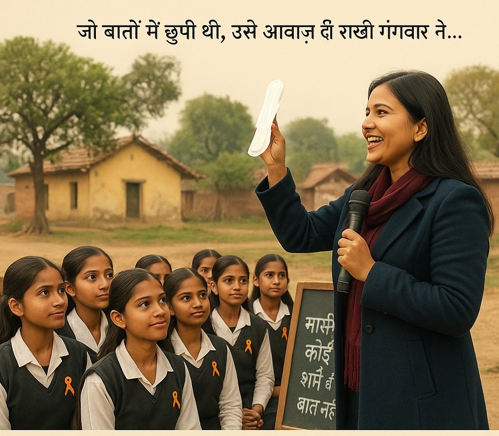 RakhiGangwar19's tweet image. पैड वुमन राखी गंगवार 
#periods 
#menstrual