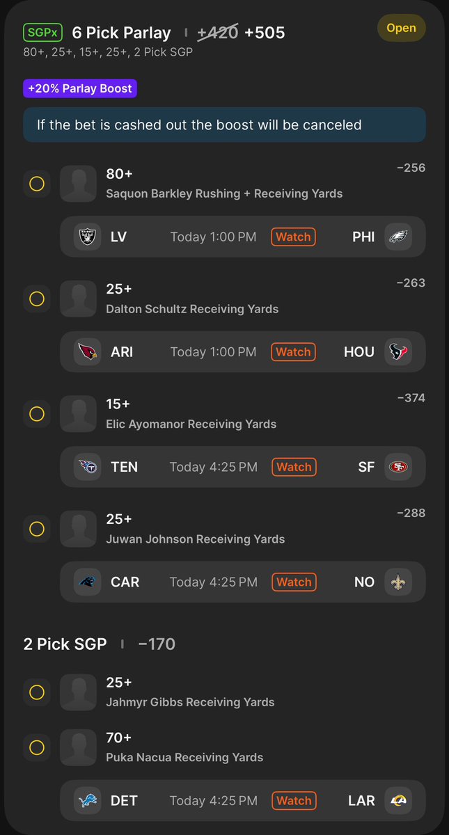 AzgBets's tweet photo. I fear nothing more than the last leg of my NFL parlay. So here are some parlays we are playing today 🪝🤑 #NFL #DraftKings https://t.co/DALtTKD4JH