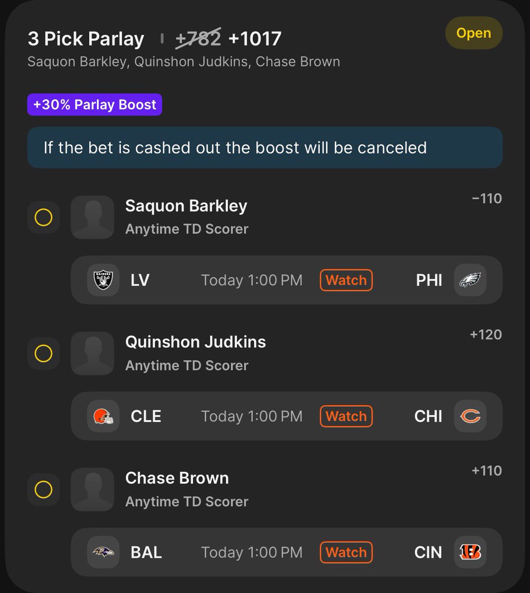 AzgBets's tweet photo. I fear nothing more than the last leg of my NFL parlay. So here are some parlays we are playing today 🪝🤑 #NFL #DraftKings https://t.co/DALtTKD4JH