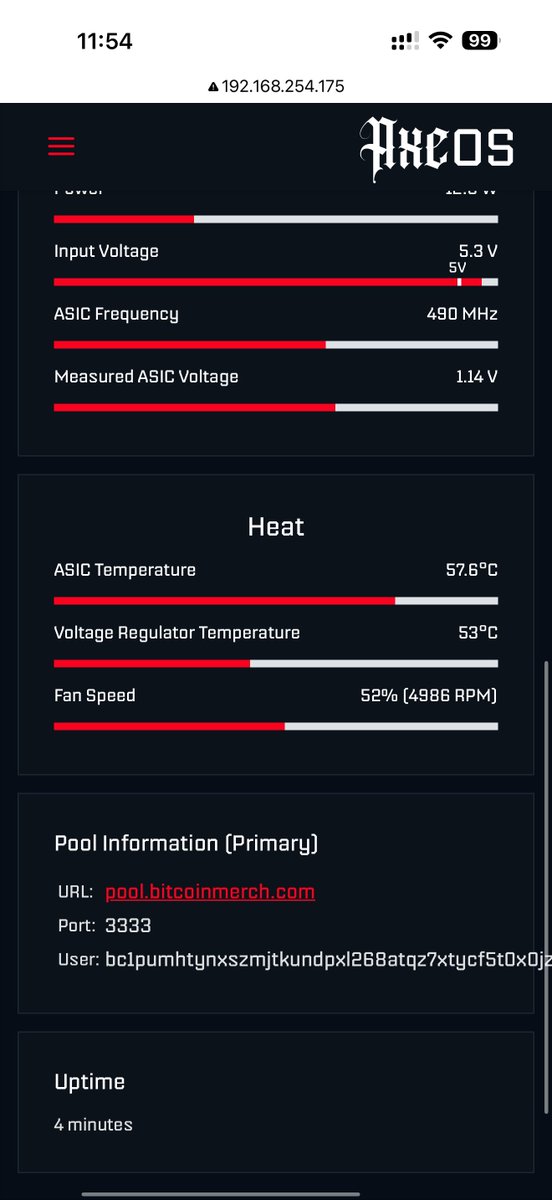 roginnnn's tweet photo. Done all task 🫡

Just switched to the bitcoinmerch pool with my #Bitaxe miner, hoping to hit a block soon. Good luck to everyone!

#Bitcoin #Mining @BitcoinMerchCom https://t.co/KZyvc6ru9r