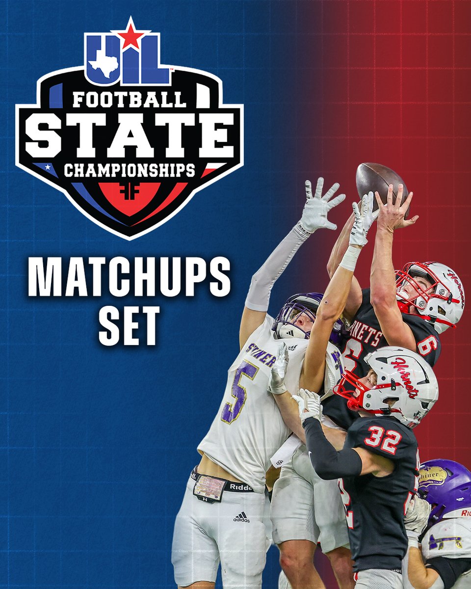 #UILState matchups locked in🔒🏈
 
🔗uiltexas.org/football/state