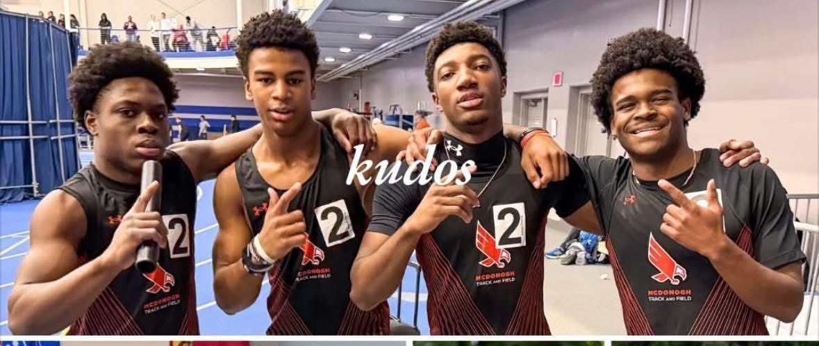 RayFamily4's tweet photo. Congrats to my track sons Basileus Oshegbo (left) and Kyle Rollins (right), who along with McDonogh teammates Jamel Stephens &amp; CJ Davis, posted a school record of 1:30.34 in the 4x200m relay. @MileSplitDMV @MilesplitMD @SunVarsity @BaltCoSunSports https://t.co/W9XERLVxvY
