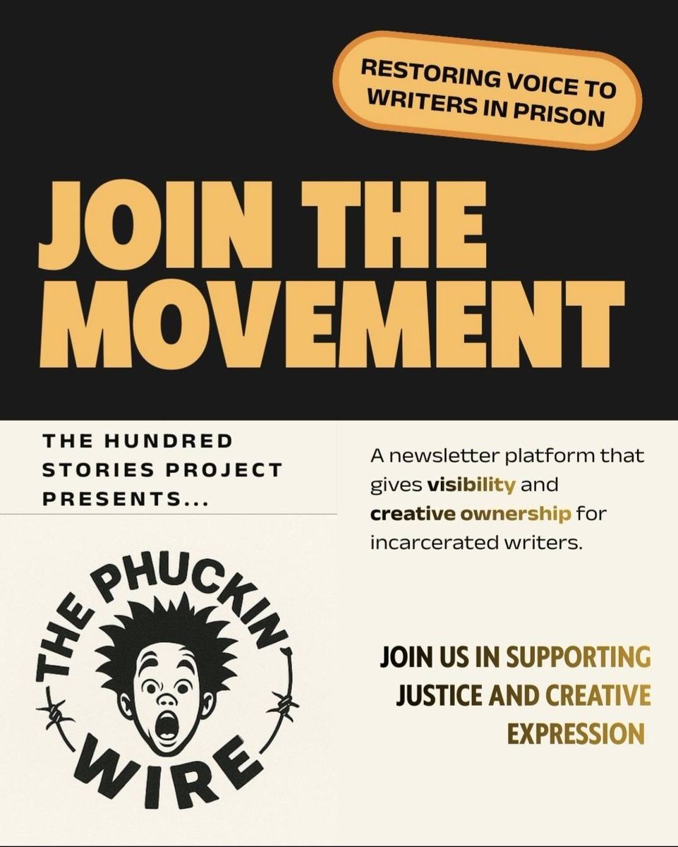 UBFSFORG's tweet image. 🎥 New update from the Hundred Stories Project!
We’re preparing to launch the Phuckin’ Wire Newsletter — built with and for incarcerated writers.
Read here: substack.com/@zomediaproduc…
💛 Donate: text UBFSF to 44-321
#UBFSF