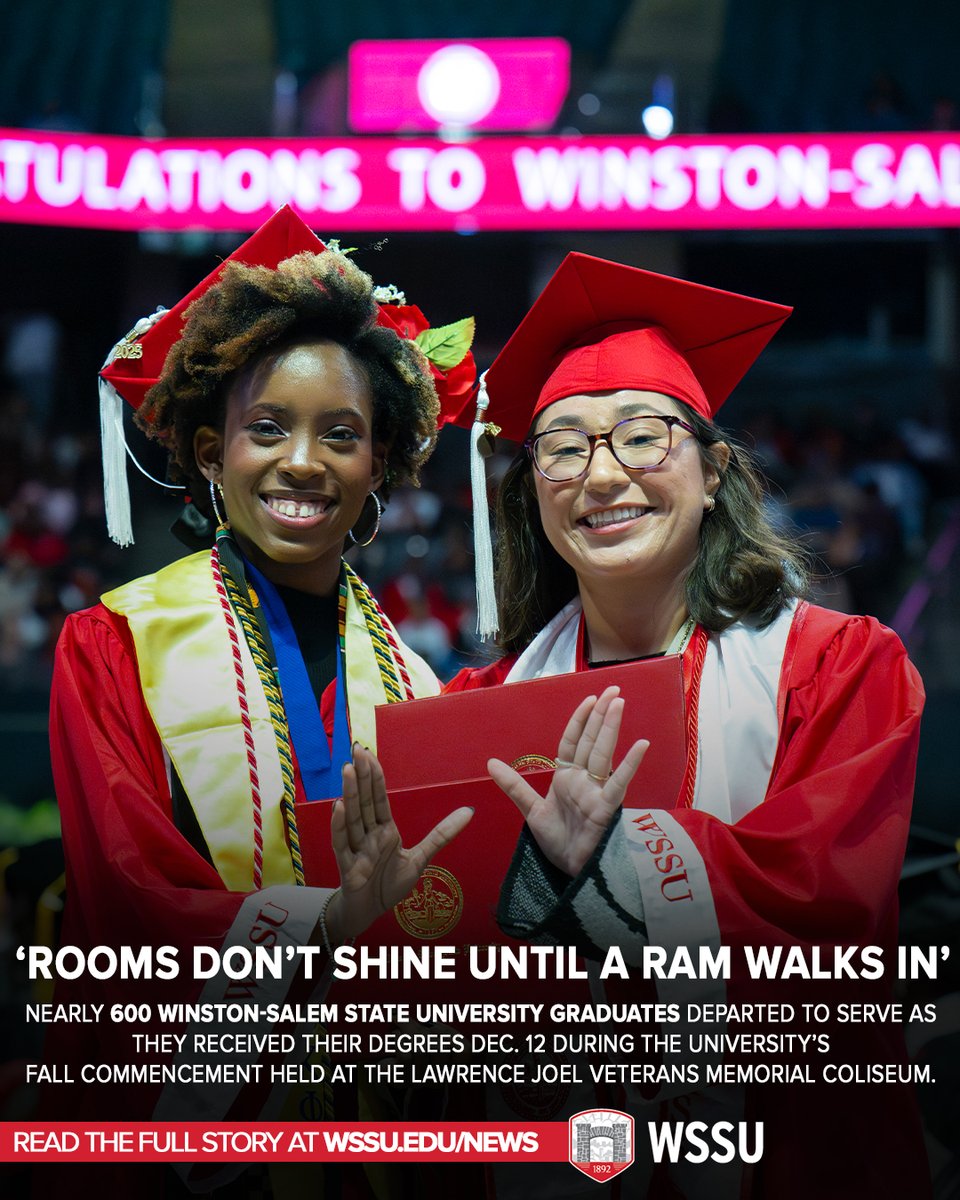 WSSURAMS's tweet image. Join us as we continue to celebrate our fall 2025 graduates who walked boldly, purposefully, and with Ramily pride. Congrats to the newest Rams ready to depart to serve. 

#WSSUNews | #WSSU25 | #DepartToServe

Read the full story: bit.ly/48OZ2iv