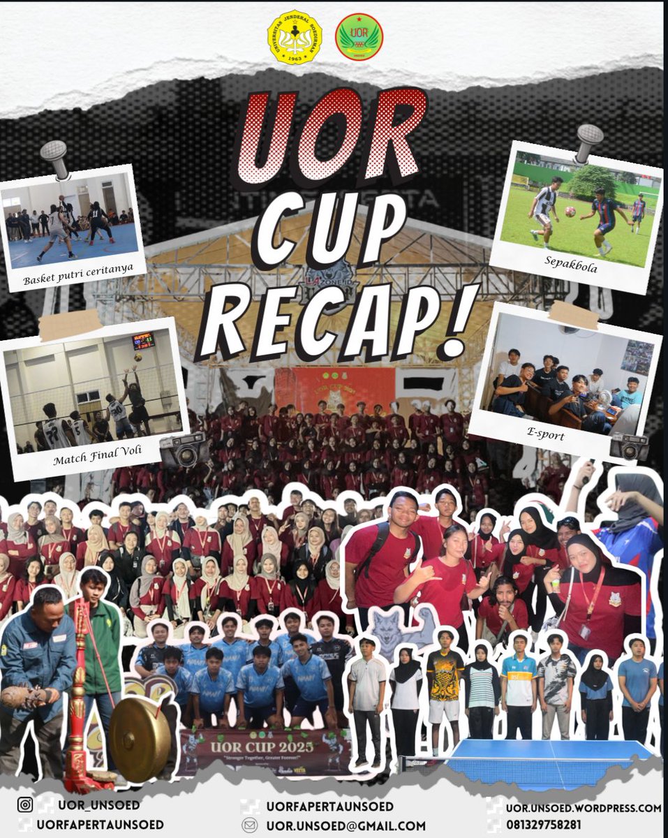 uor_unsoed's tweet photo. [APRESIASI UOR CUP 2025]

Salam Olahraga!!!!
Halo teman UOR. Tidak terasa kegiatan UOR CUP 2025 telah usai. Semoga dengan kegiatan UOR CUP bisa memunculkan bakat bakat mahasiswa Fakultas Pertanian. Dan semoga Panitia dapat lebih mengenal kegiatan tahunan UOR ini. https://t.co/0NqIYH6KdR