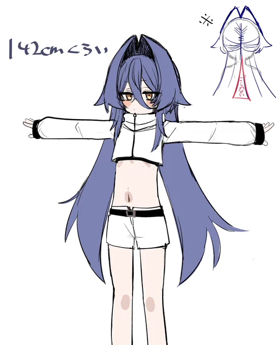 代わりじゃないけど1回だけ必要で描いた子の見た目練ってた時のあげる