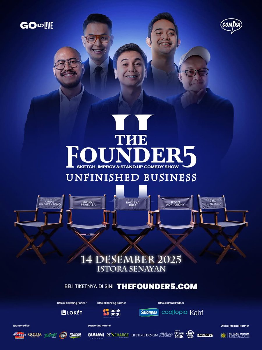 Jadi, gimana pendapatnya yg nonton live streaming / langsung THE FOUNDER5 II?

Kalo ada masukan, kritik, saran, apresiasi dsb boleh tulisin ges!

Hepi banget di sesi stand up dan improve, ngakak abis. Tapi jujur, sketsanya cukup dragging 🙏