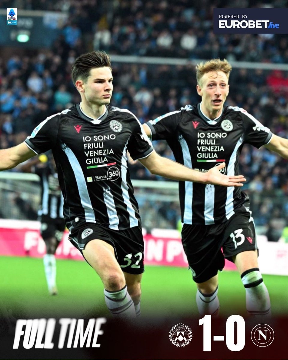 #UdineseNapoli 1-0

90+5 | Enjoy it, Udinese fans! WE WON! 🤍🖤✨

#ForzaUdinese #AlèUdin