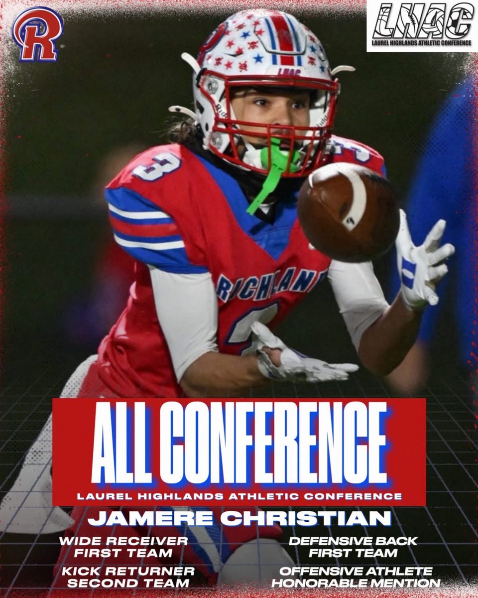 Grateful to be named 1st team Wide Receiver and Defensive Back along with other positions on the All-Conference (LHAC) team!! <a href="/coachbaileyFB/">🏈Cᴏᴀᴄʜ Bᴀɪʟᴇʏ</a> <a href="/rhsfootball/">Richland Rams Football</a>