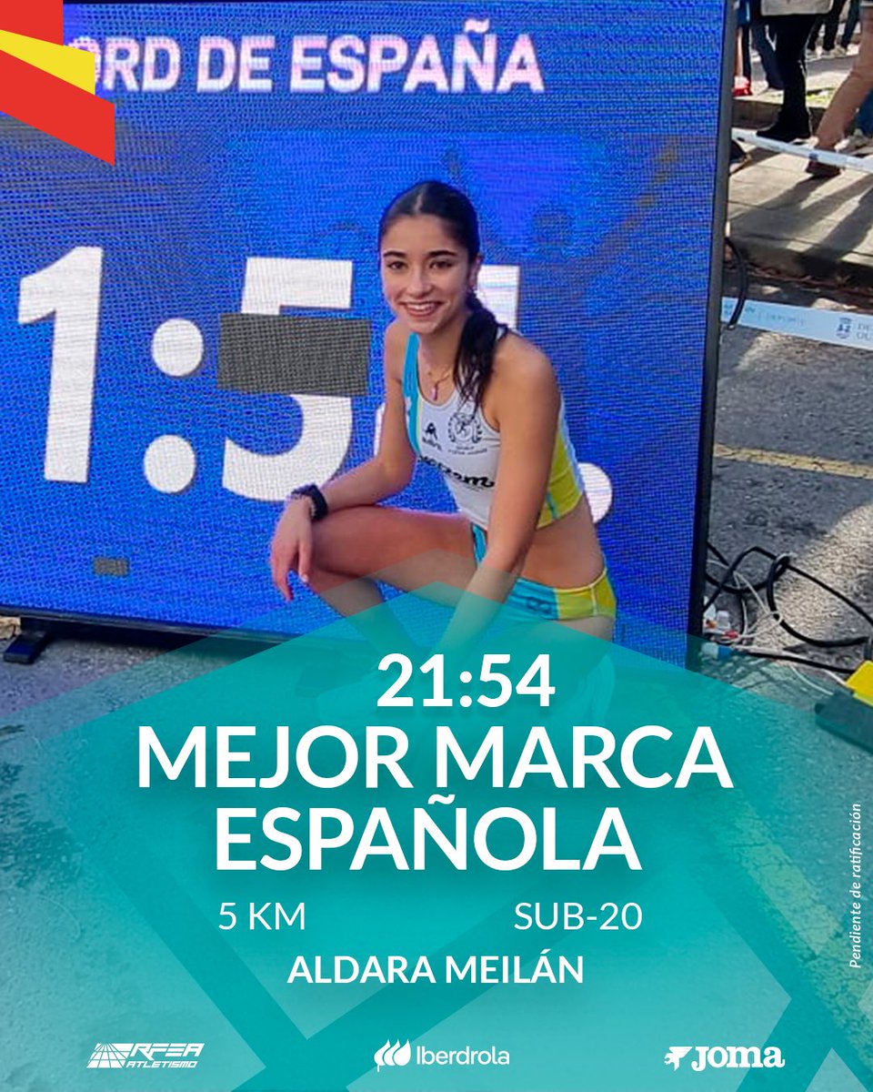atletismoRFEA's tweet photo. Otra MME por aquí✨

Aldara Meilán consigue rebaja la Mejor Marca Española de marcha 5km Sub20 👏🏽

2️⃣1️⃣:5️⃣4️⃣ ⏱️

Empiezan fuerte la temporada de ruta 🔜

📊https://t.co/UoryiDjnXK https://t.co/8ce6fW9sjh