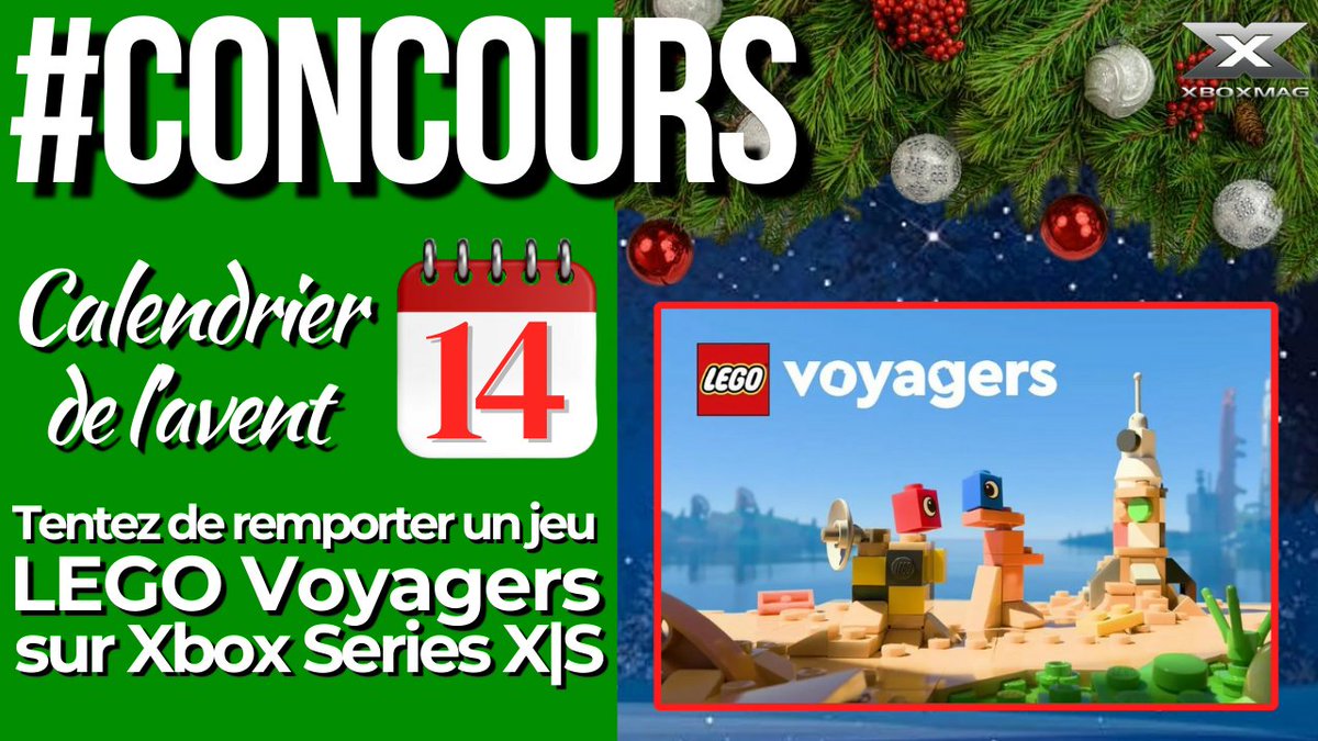 ⚫️🎄 CALENDRIER DE L'AVENT JOUR 14 !

Tentez de remporter le jeu coop LEGO Voyagers sur Xbox Series X|S. Jouable à deux avec une seule copie, même en ligne ! 🎁 

Pour participer :
🍀 RT+ Follow <a href="/XboxMag/">Xbox Mag 🔥</a>
🍀 Tag un.e ami.e (ou plus)

TAS 24/12
Valeur ≃30€
Bonne chance à tous 💚
