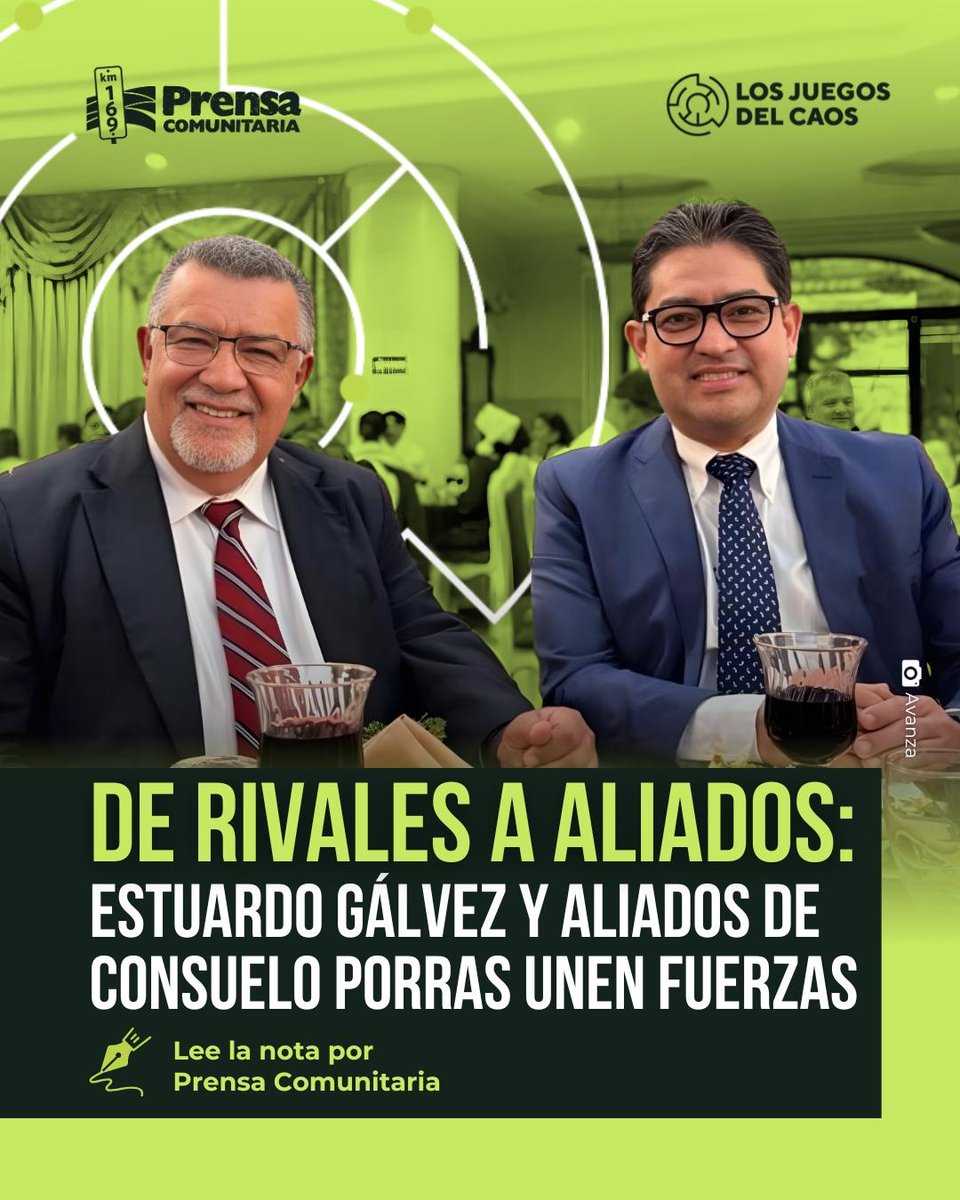 PrensaComunitar's tweet image. 🤔 ¿Le funcionará a Estuardo Gálvez la alianza con un bloque afín a Consuelo Porras?

Hasta hace meses eran adversarios, ahora coinciden en asegurar espacios clave en las #Elecciones2026.

Conoce los detalles 📌
prensacomunitaria.org/2025/12/de-riv…