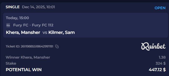 Casuals say it's off UFC week.

I say I am betting on Fury FC.
Easy money for Mansher Khera (9-0)

<a href="/rainbetcom/">Rainbet.com</a>