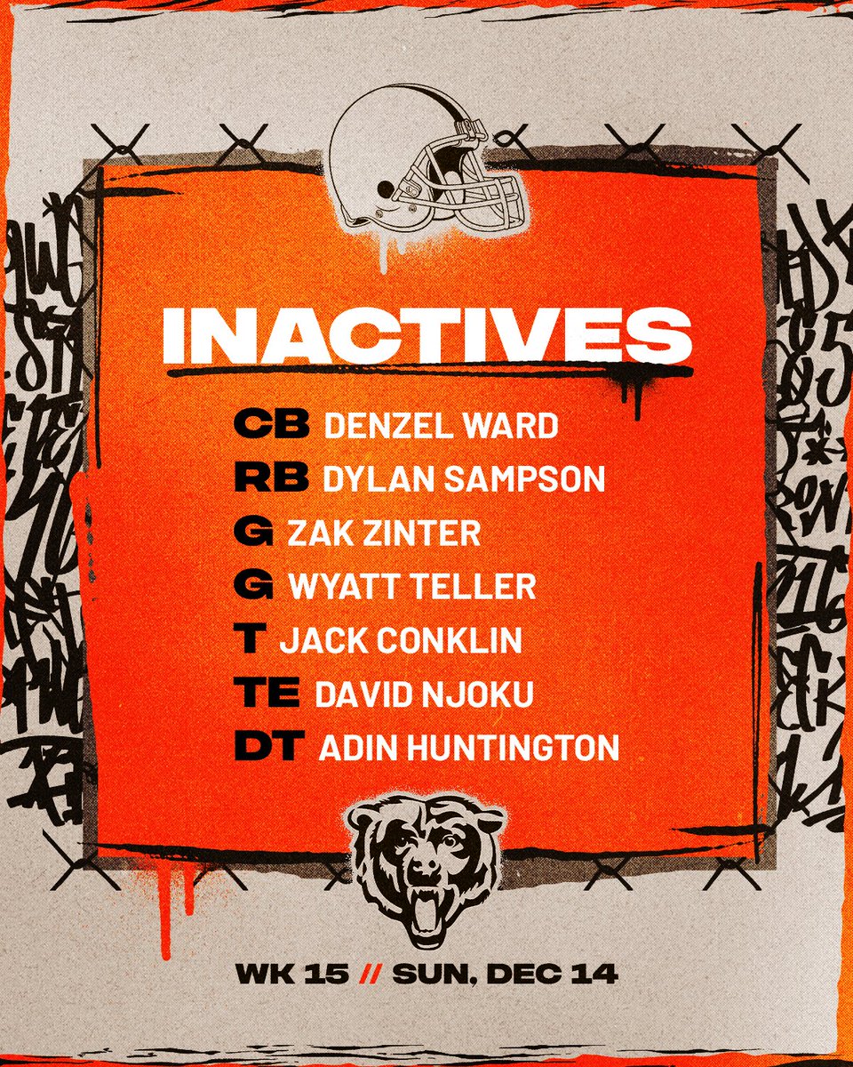 our inactives for today's matchup