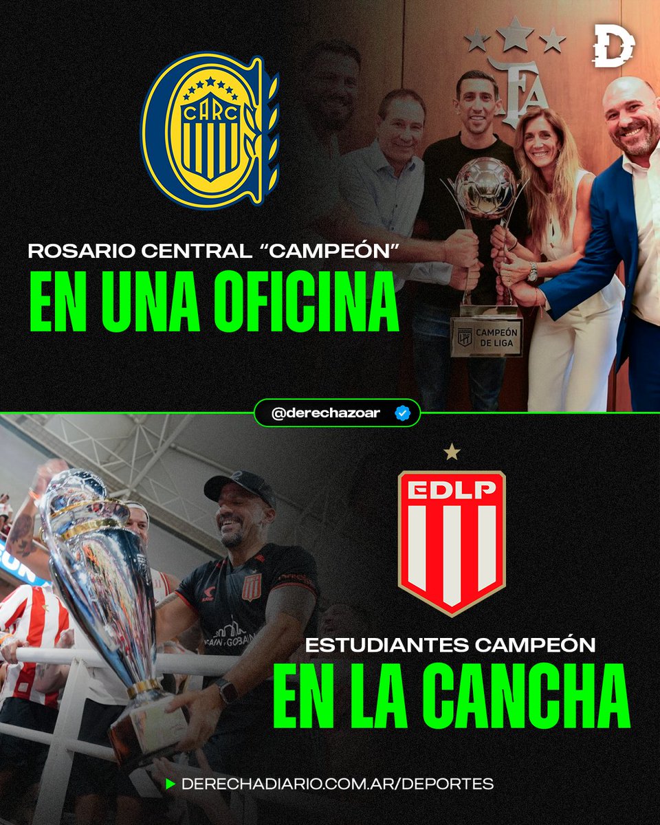 🇦🇷🚨 DATO NO OPINIÓN: ¿En dónde salieron campeones Central y Estudiantes en 2025?

🎁 ROSARIO CENTRAL: En una oficina

🏆 ESTUDIANTES: En una cancha