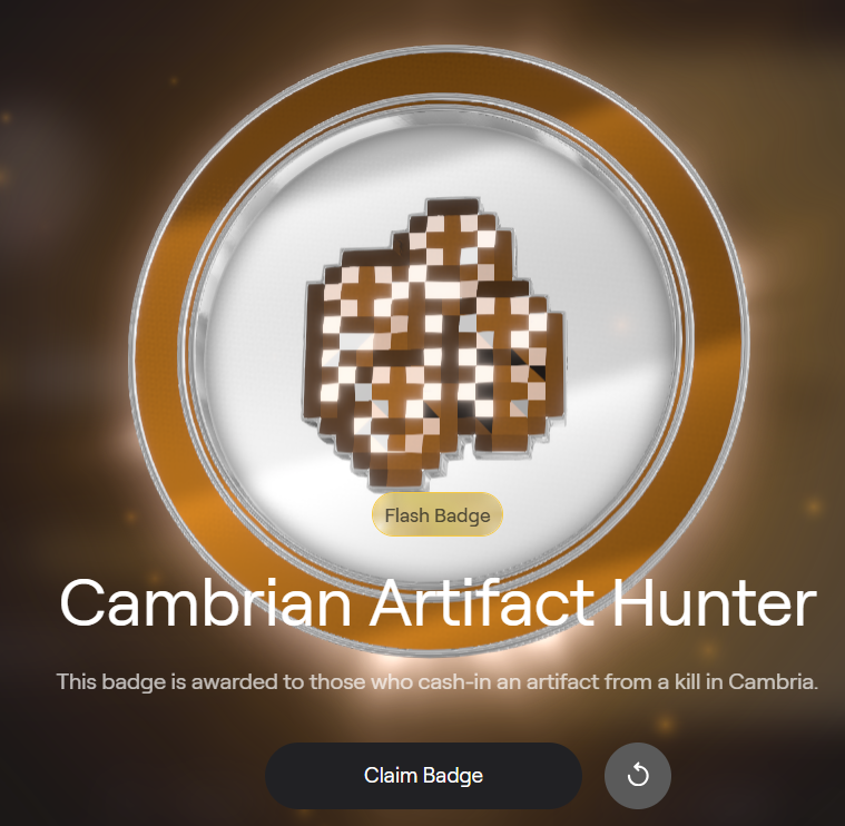 Took me almost an hour to figure out how to obtain this <a href="/playcambria/">Cambria</a> badge on <a href="/AbstractChain/">Abstract</a> 

Definitely a fulfilling experience, my very first time playing this game.

Less than 24 hours left to claim this flash badge. 

Go get it! ❇️