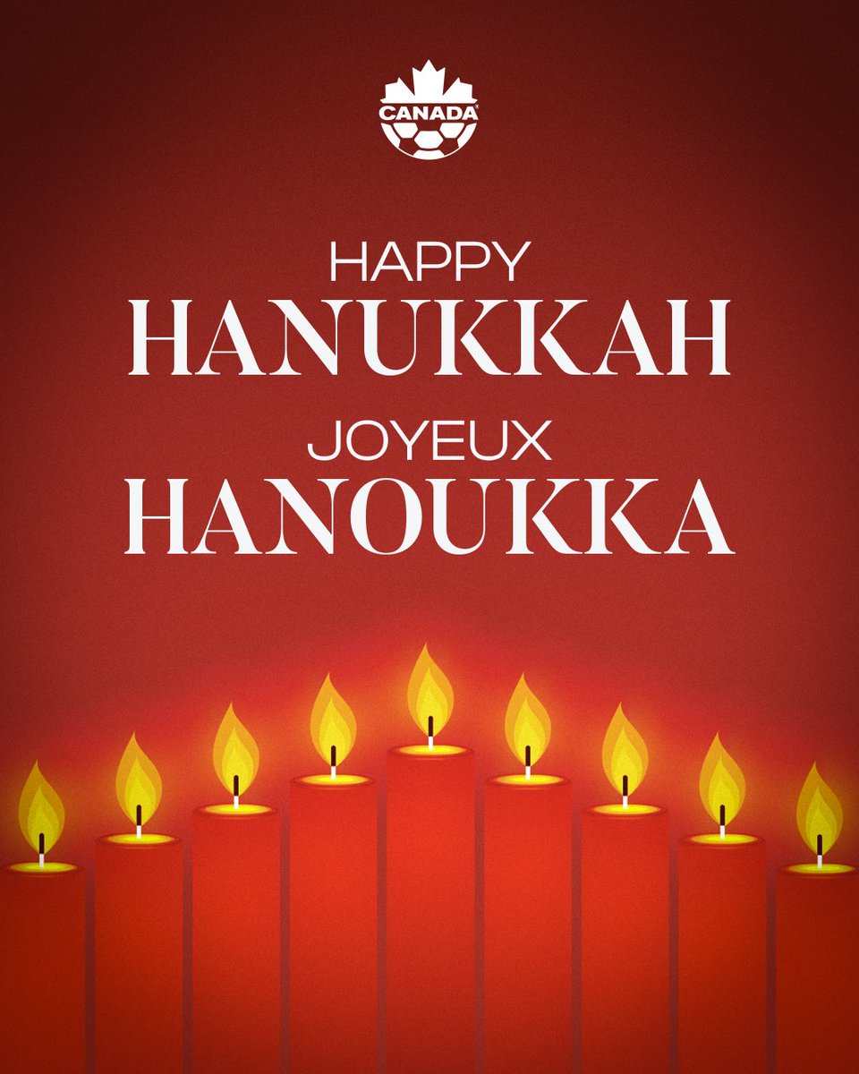 Tonight, Canada Soccer joins Canadians lighting the first candle of Hanukkah. 

This is a reminder that even a small light can push back darkness. We are with you today and everyday 🕎