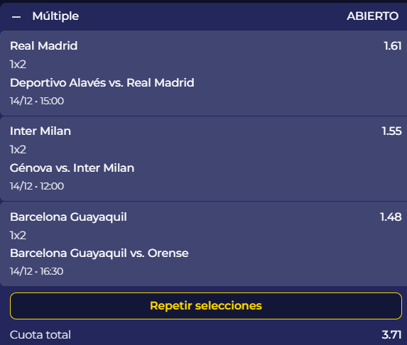 Regresando amigos. Hoy nos vamos con la segura.... Los 3 equipos estan OBLIGADOS a ganar. Los europeos para seguir en la pelea por el titulo de su respectivas ligas, y #BSC para seguir en la pele por el cupo directo a Libertadores. Cuota 3.71