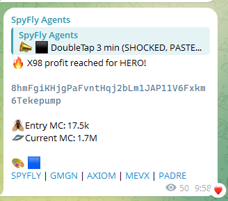 spyfly_app's tweet photo. in todays episode of "I was sleeping but SpyFly wasn't" 

$HERO 98X from 17K 
$TPSL 50X from 45K
$BREAKVEVN 40X from 15K 

and also many 10X+++ but 10X is the new 9X so it doesn't count! 🕵️🪰