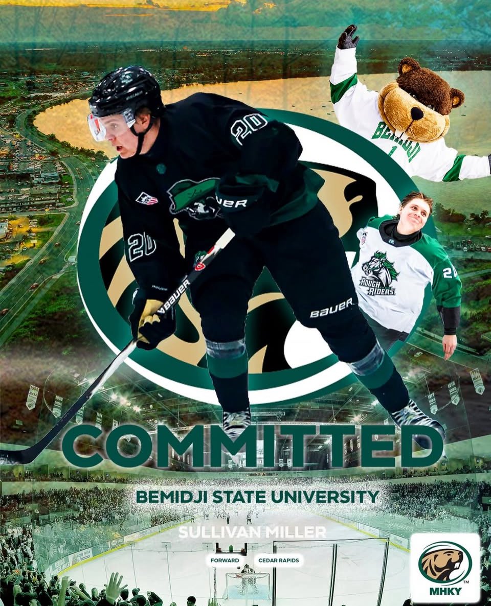 CollegePuckNXT's tweet photo. ‼️🚨BREAKING🚨‼️

The Bemidji State Beavers have received a commitment from Sullivan Miller! 
🦫🦫🦫

The ‘06 born Forward from West Allis, WI has 10 points in 22 GP during the 2025-26 season for @RidertownUSA https://t.co/THY57qJA8H