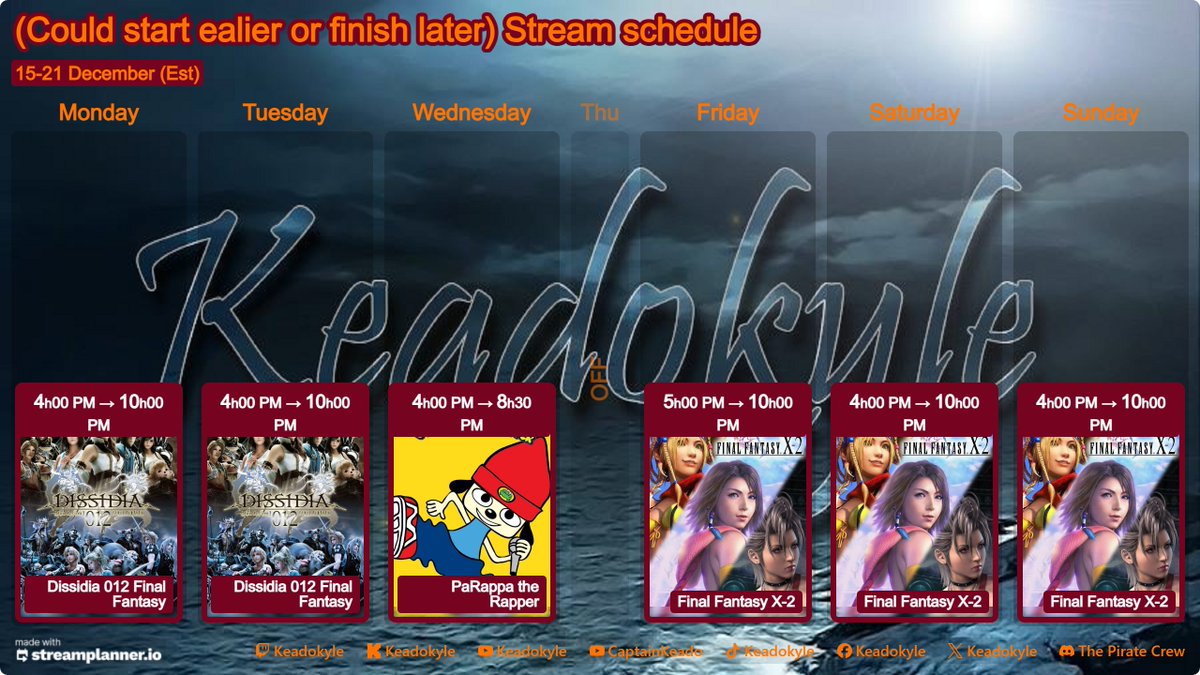 Keadokyle's tweet image. kick punch its all in the mind with final fantasy x-2 100% achievements run, Dissidia 012 Final Fantasy, and parappa the rapper #FinalFantasy #FinalFantasyX #ParappatheRapper #gaming (friday is a maybe)