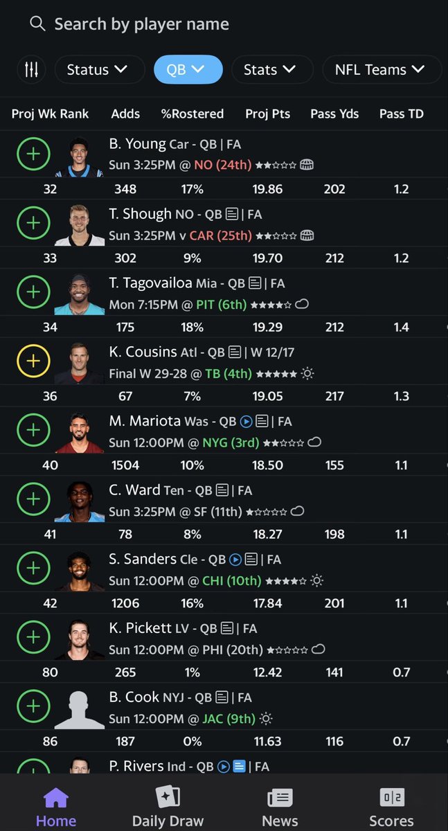 dmart711's tweet photo. @SleeperNFL McCarthy or anyone on this list? https://t.co/N5bZJdnpbW