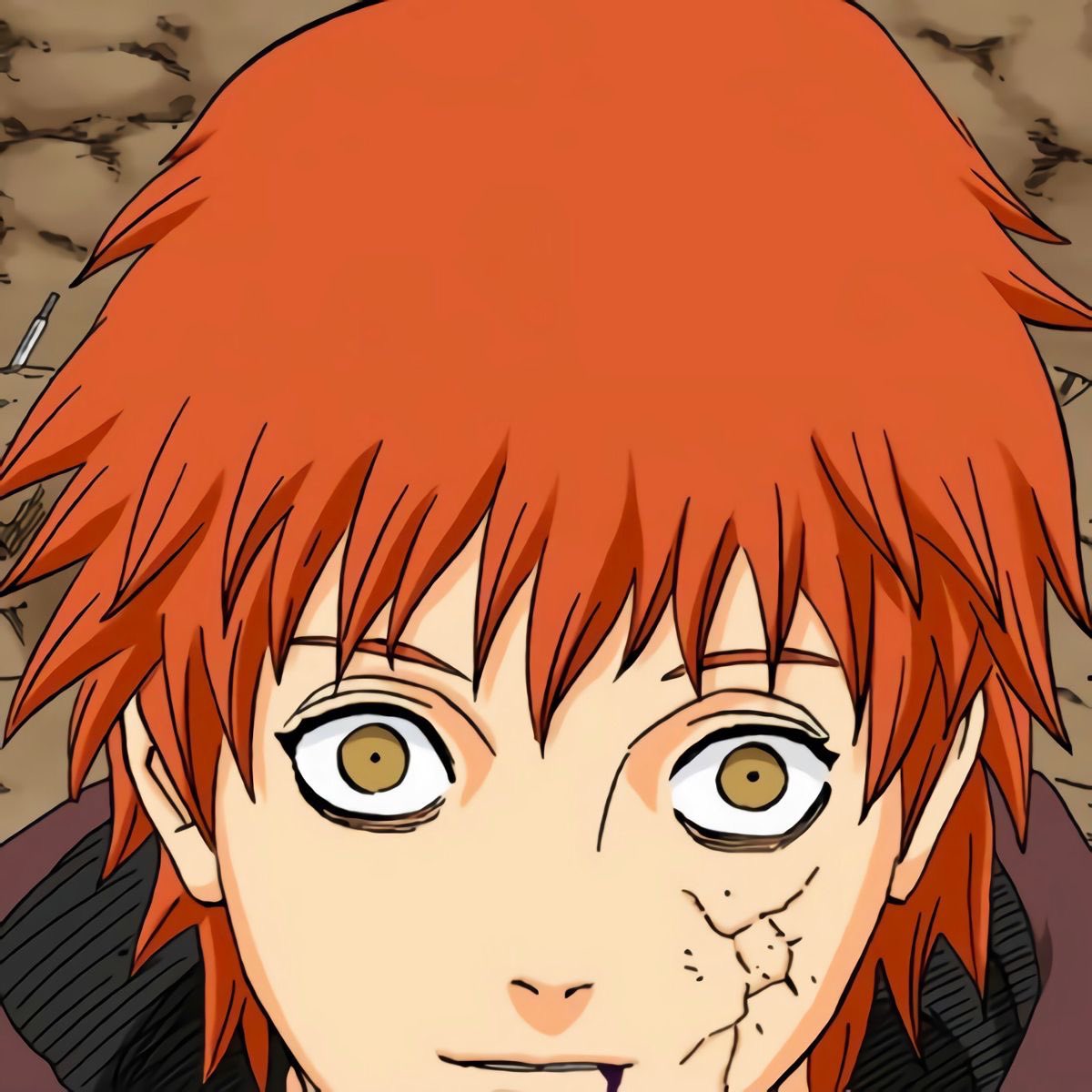 aniegakure's tweet photo. Sasori has very specific facial features. He’s not a generic looking anime boy at all. So much emotion is expressed in those eyes, much more than he likes to reveal. Either resting or completely disturbed. 
The spectrum of his emotions is narrow, but he still feels intensely https://t.co/ZnZ4UU9ok0