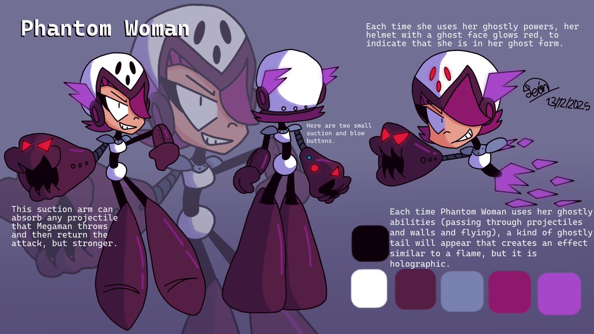 FastUltraC's tweet photo. Robot Master Design
#MegaManDO #DesignARobotMaster

Phantom Woman:

A robot master made in Mexico, who is a girl, like in Mega Man 9 (the only time there was a female robot master).

pen name: FASTLION https://t.co/RdAlePsDQ7