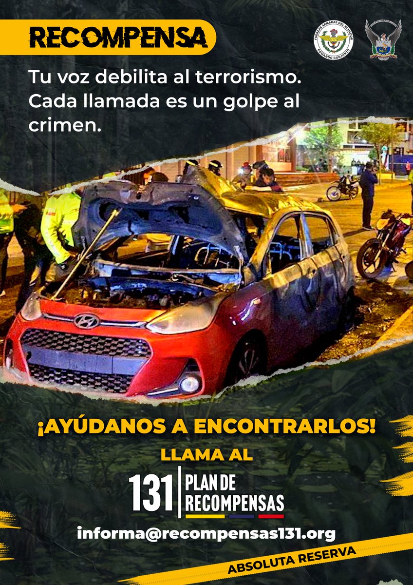 #RECOMPENSA🚨

Los atentados con artefactos explosivos buscan generar terror entre la ciudadanía

Si tienes datos sobre responsables, vehículos o preparativos, repórtalos

 ℹ️📲 Llama al #131, tu voz puede hacer al cambio

#131PlanDeRecompensas #Terrorismo #Atentados #Explosivos