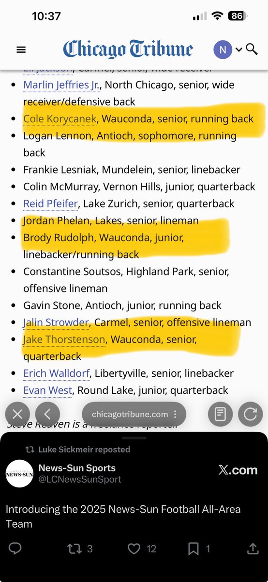 GOWHS_Baseball's tweet photo. Congrats!!!!  News Sun All area!!
@JacksonRudolph0 
@Jakethorst107 @Jthorn1010_ 
@luke_sickmeir20 
@rudolph_brody18 https://t.co/CCotQIGuE4